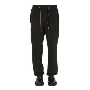 ASPESI Men's Relaxed Fit Cargo Pants with Drawstring Waist Men BLACK